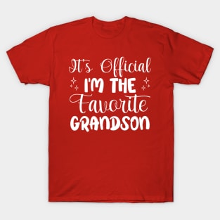 It's Official I'm The Favorite Grandson is a design for a boys Funny . T-Shirt